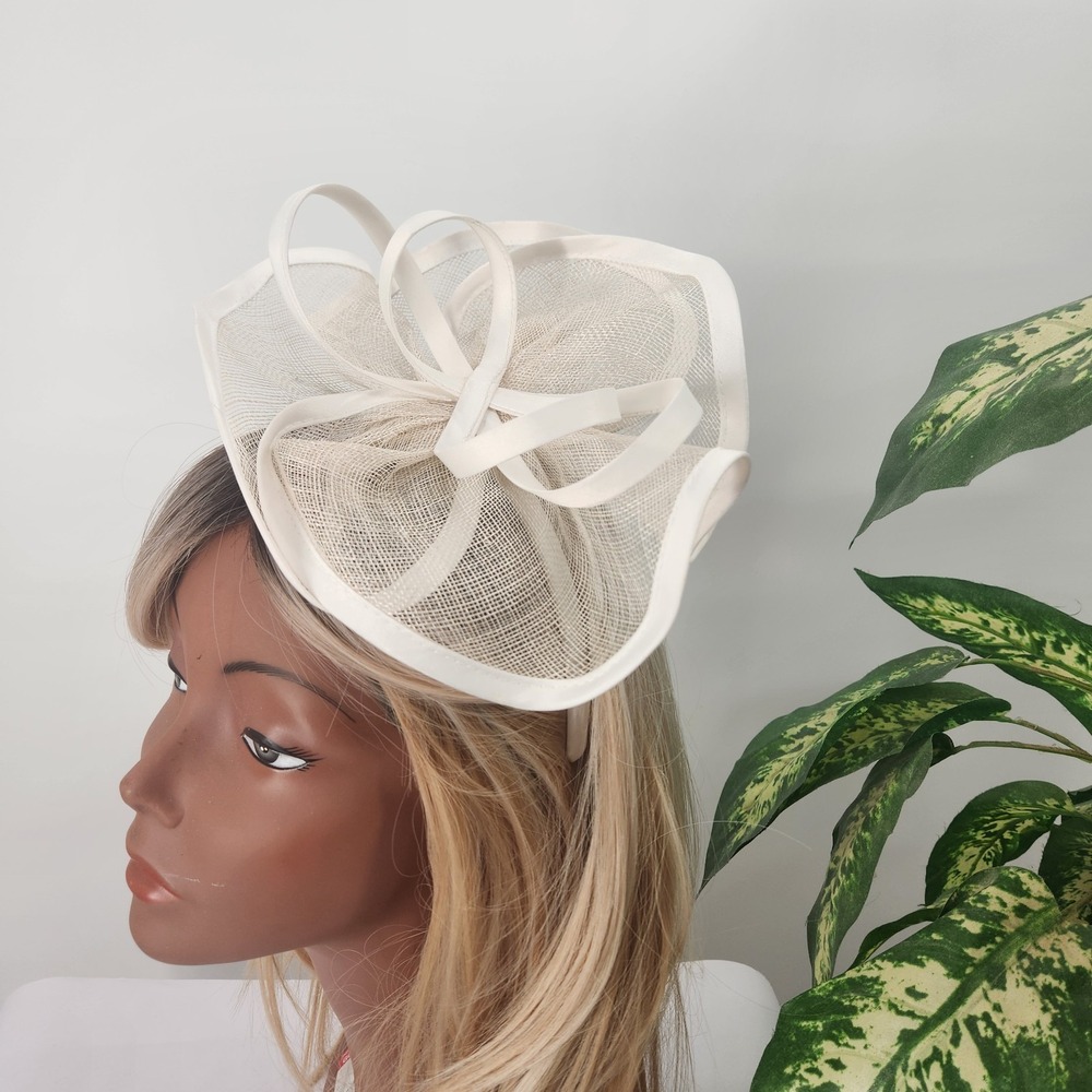 August Hat Company Fascinator Bow Hairslide Headband Straw Church Derby Tea Mesh